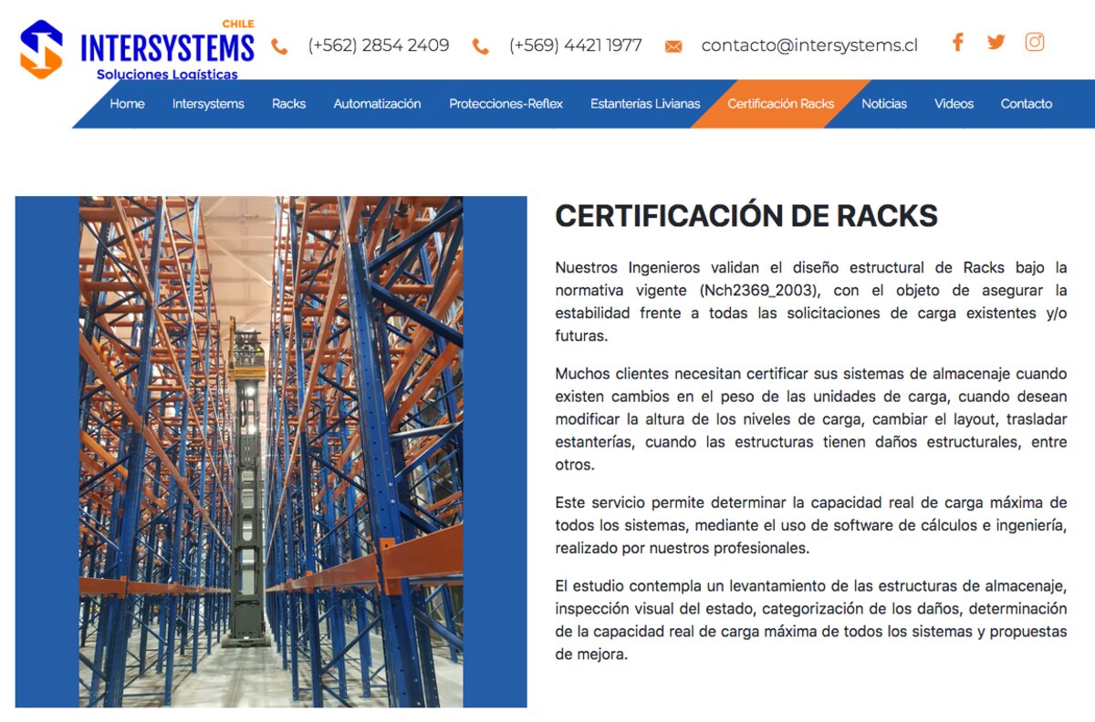 Certificación de Racks